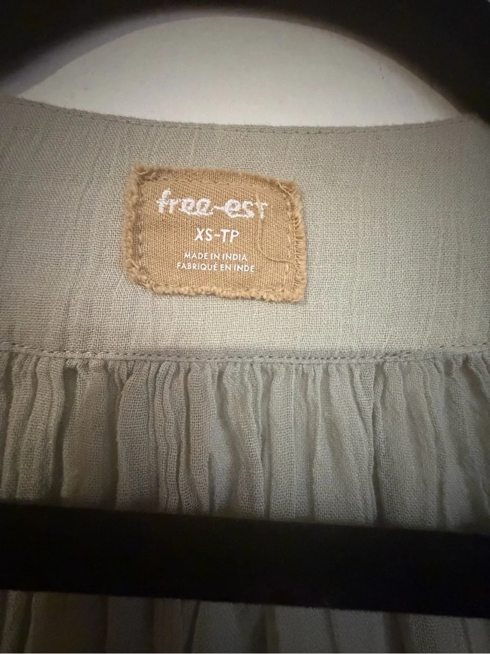 Free People Sage Green Wrap Blouse